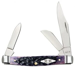 case xx 31622 purple jigged bone handle medium stockman