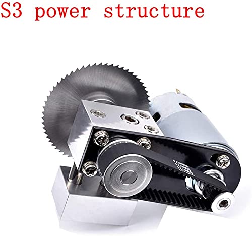 TOPCHANCES Mini Hobby Table Saw, Upgrade Table Saws Woodworking Desktop DIY Acrylic PCB Desktop Crafts Cutting Machine with Power Supply 63mm HSS Circular Saw Blade