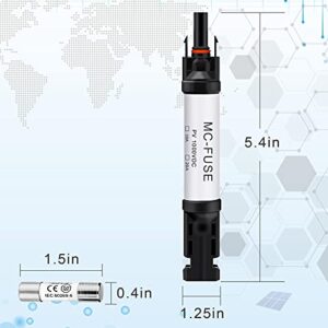 Pvfarosh 30A Solar Fuse Connector IP68 Waterproof 1000V in-line Fuse Holder 30A Male and Female Connector Waterproof in-Line Fuse Holder (Contains 4 fuses + 2 Solar Fuse Holders)… (30A)