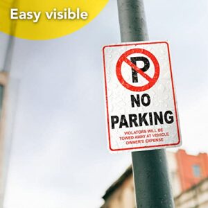 No Parking Signs - No Parking Signs for Driveways Aluminum 8x12 - No Parking Signs Will Be Towed- Do Not Block Driveway Sign - Please No Parking Sign - No Parking Signs Metal