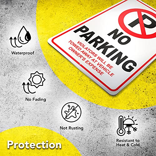 No Parking Signs - No Parking Signs for Driveways Aluminum 8x12 - No Parking Signs Will Be Towed- Do Not Block Driveway Sign - Please No Parking Sign - No Parking Signs Metal