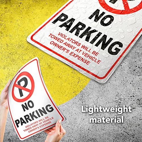 No Parking Signs - No Parking Signs for Driveways Aluminum 8x12 - No Parking Signs Will Be Towed- Do Not Block Driveway Sign - Please No Parking Sign - No Parking Signs Metal
