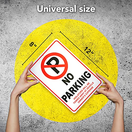 No Parking Signs - No Parking Signs for Driveways Aluminum 8x12 - No Parking Signs Will Be Towed- Do Not Block Driveway Sign - Please No Parking Sign - No Parking Signs Metal