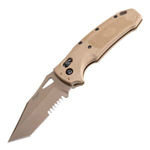 hogue sig sauer k320 m17 folding knife coyote tan 3.5 in. able lock tanto