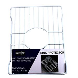 Vinyl Coated Sink Protector Avoid Scratching Sink (White, 12)