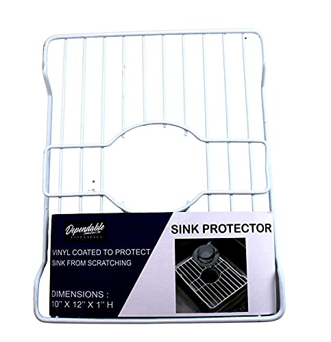 Vinyl Coated Sink Protector Avoid Scratching Sink (White, 12)