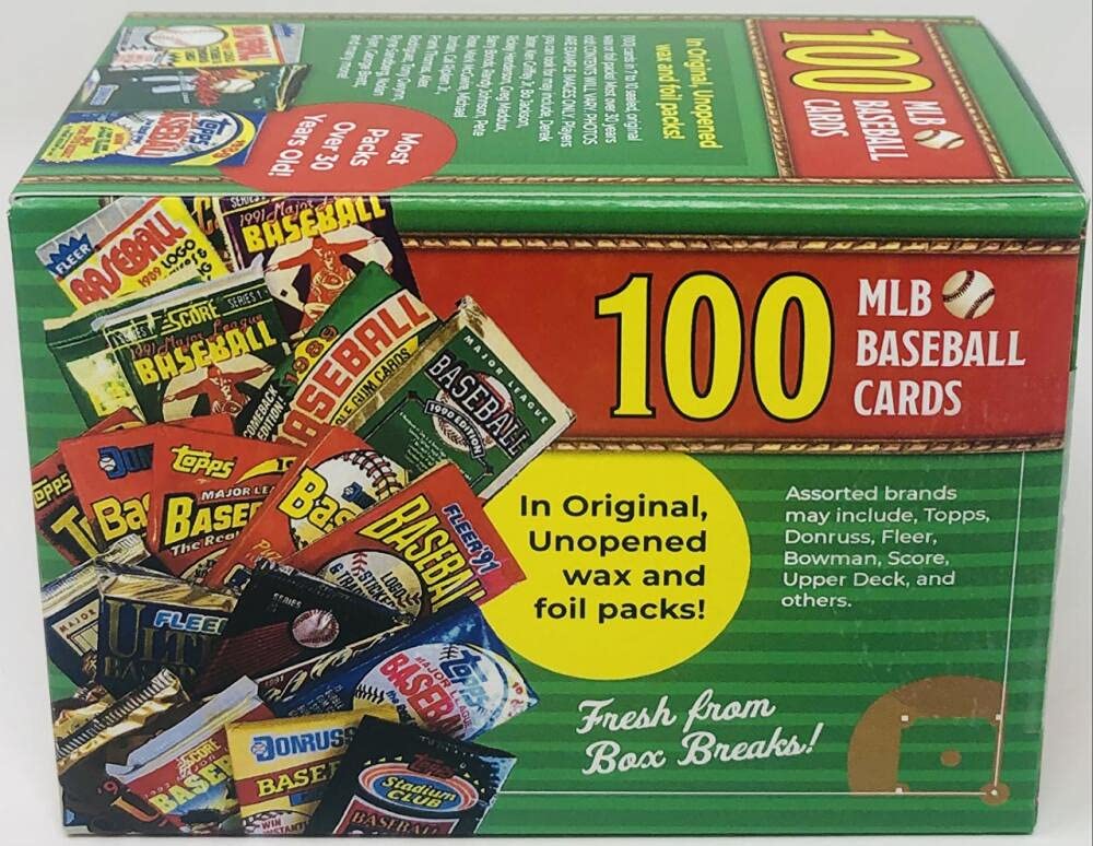 Superior Sports Investments LLC 100 MLB Baseball Cards in Original Unopened Wax and Foil Packs Blaster Box Look for Hall-of-Famers Such As Cal Ripken, Ken Griffey Jr, Nolan Ryan, Frank Thomas, Don Mattingly, Wade Boggs, George Brett & Tony Gwynn.