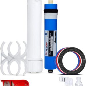 LiquaGen - 300 GPD Water Saver Upgrade Kit - Aquarium Reef/Reverse Osmosis Membrane + Full Membrane Housing Kit | RO Water Purification Replacement Filter Kit for Under Sink or Countertop Use