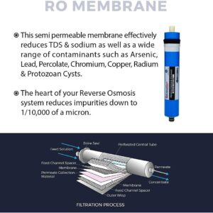 LiquaGen - 300 GPD Water Saver Upgrade Kit - Aquarium Reef/Reverse Osmosis Membrane + Full Membrane Housing Kit | RO Water Purification Replacement Filter Kit for Under Sink or Countertop Use