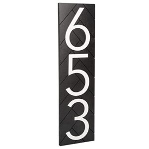 discovered designs – 20” custom address number sign - black or white – vertical or horizontal – made in usa (black 20 inch vertical)