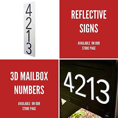 Discovered Designs – 20” Custom Address Number Sign - Black or White – Vertical or Horizontal – Made in USA (Black 20 inch Vertical)