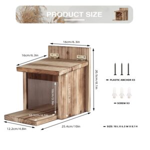 Freezing point Wooden Squirrel Feeder Picnic Table Food Feeder for Outside House Backyard Funny Gifts