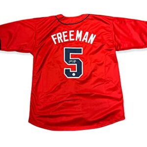 Freddie Freeman Atlanta Braves Signed Autograph Custom Jersey Red W/Blue LoJo Sports Certified COA