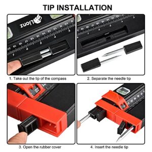 Lionz Miter Saw Protractor, 14' Multifunction Angle Finder,Measuring Level, Picture Hanging Tool with Precision Laser Scales Compass, Gift For Men, Husband, Dad, grandpa, DIY and Handyman.