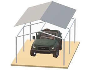 carport canopy cover 12' x 20' cut size, 11'6" x 19'6" finish size heavy duty tarp tent roof white and silver, only cover (silver 12x20)