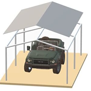 Carport Canopy Cover 12' x 20' Cut Size, 11'6" x 19'6" Finish Size Heavy Duty Tarp Tent Roof White and Silver, Only Cover (Silver 12x20)