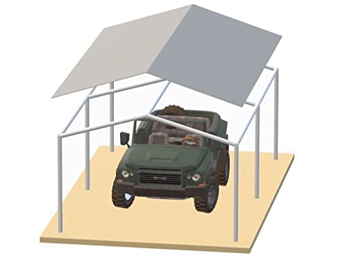 Carport Canopy Cover 12' x 20' Cut Size, 11'6" x 19'6" Finish Size Heavy Duty Tarp Tent Roof White and Silver, Only Cover (Silver 12x20)