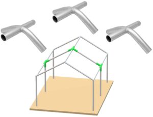 canopy fittings frame kit 1-3/8" connectors couplers carport tent shed 3 way, 4 way set 3/pack (4-way)