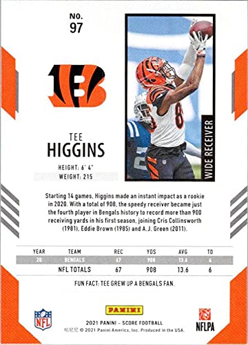 2021 Score #97 Tee Higgins Cincinnati Bengals NM-MT NFL Football