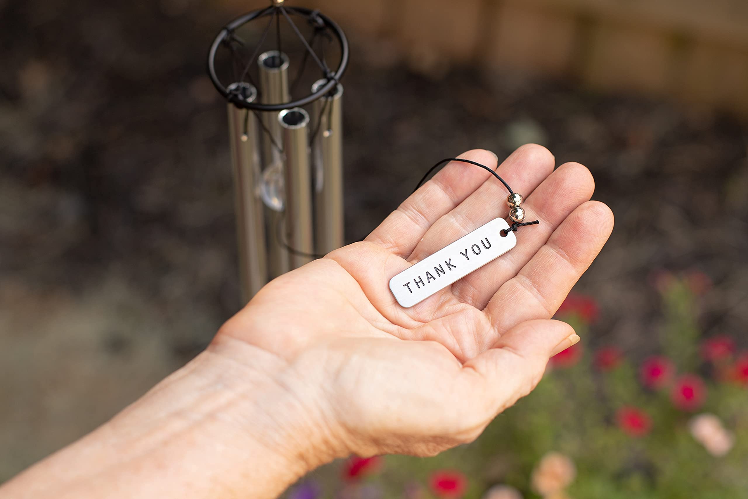 Forever Grateful Wind Chime with Engraved Thank You Message - Unique Gift of Gratitude/Appreciation Gift/Thank You Gift for Special Friend/Family/Coworkers/Teachers/Mentor