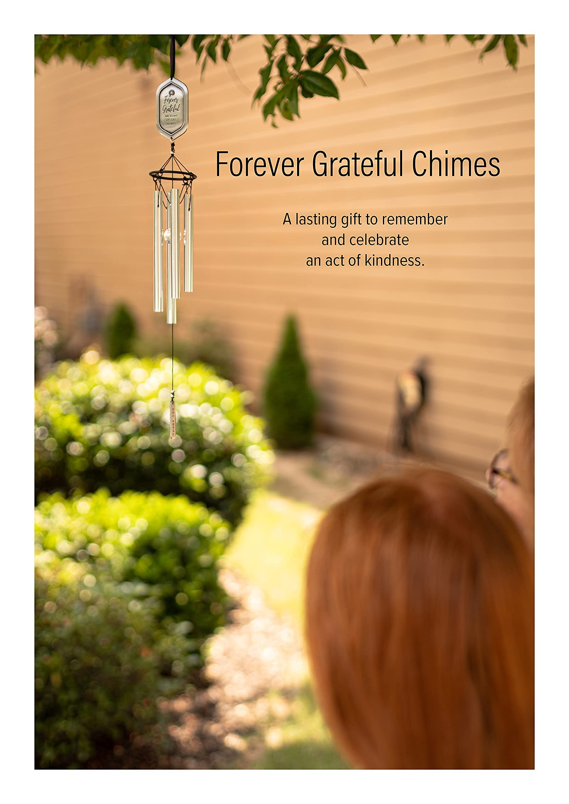 Forever Grateful Wind Chime with Engraved Thank You Message - Unique Gift of Gratitude/Appreciation Gift/Thank You Gift for Special Friend/Family/Coworkers/Teachers/Mentor