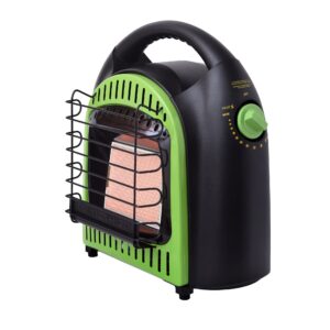 flame king ysn-chs10 10,000 btu propane space radiant portable heater indoor* & outdoor for camping, garage, ice fishing, patio, green/black 10k