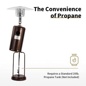 Patio Heater KEZATO 48,000 BTU Propane Outdoor Patio Heater for Residential or Commercial Use 87 Inches - Bronze