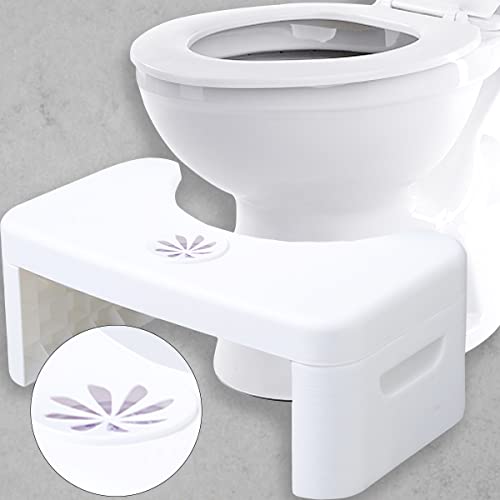 Toilet Stool, Folding Toilet Stool, Squatting Toilet Stool, Bathroom Toilet Stool, Potty Step Stool, Splicable Poop Stool, Step Toilet Stool Bathroom, Bathroom Potty Step Stool(White)