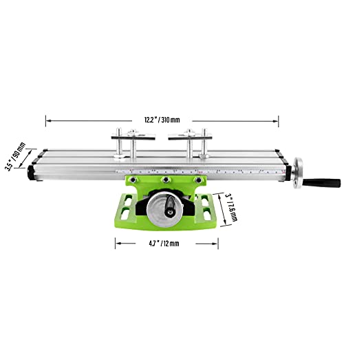 MUKLEI 12.2 Inches Milling Machine Worktable, Multifunction Mill Working Table, X-Y Axis Milling Machine for Mini Drill and Drill Bracket