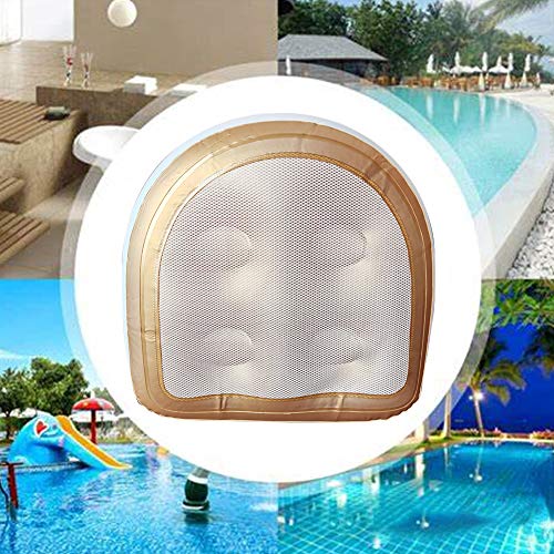 Hot Tub Booster Cushion w/Suction Cups, Inflatable Spa Cushion PVC Bathtub Pillow, Soft Seat Back Support Tub Booster Pad for Adults Kids at Home Spa & Rest (Gold)