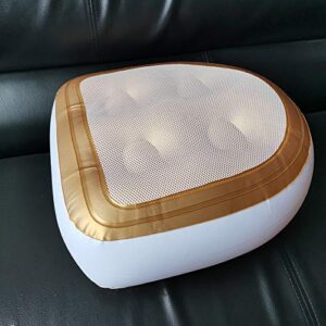 Hot Tub Booster Cushion w/Suction Cups, Inflatable Spa Cushion PVC Bathtub Pillow, Soft Seat Back Support Tub Booster Pad for Adults Kids at Home Spa & Rest (Gold)