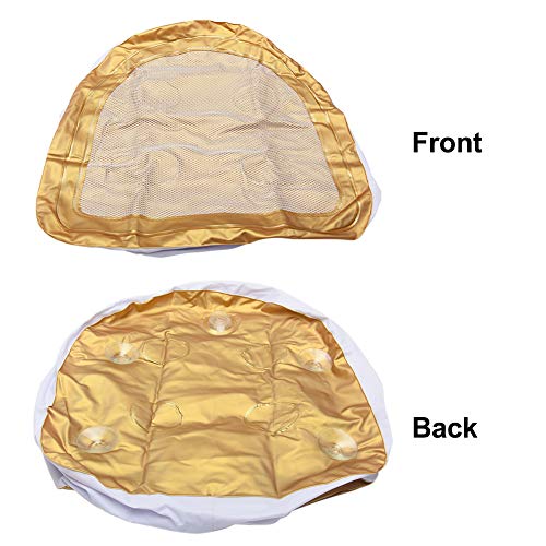 Hot Tub Booster Cushion w/Suction Cups, Inflatable Spa Cushion PVC Bathtub Pillow, Soft Seat Back Support Tub Booster Pad for Adults Kids at Home Spa & Rest (Gold)