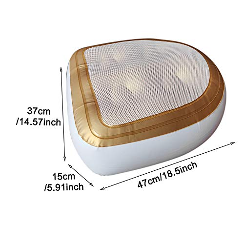 Hot Tub Booster Cushion w/Suction Cups, Inflatable Spa Cushion PVC Bathtub Pillow, Soft Seat Back Support Tub Booster Pad for Adults Kids at Home Spa & Rest (Gold)