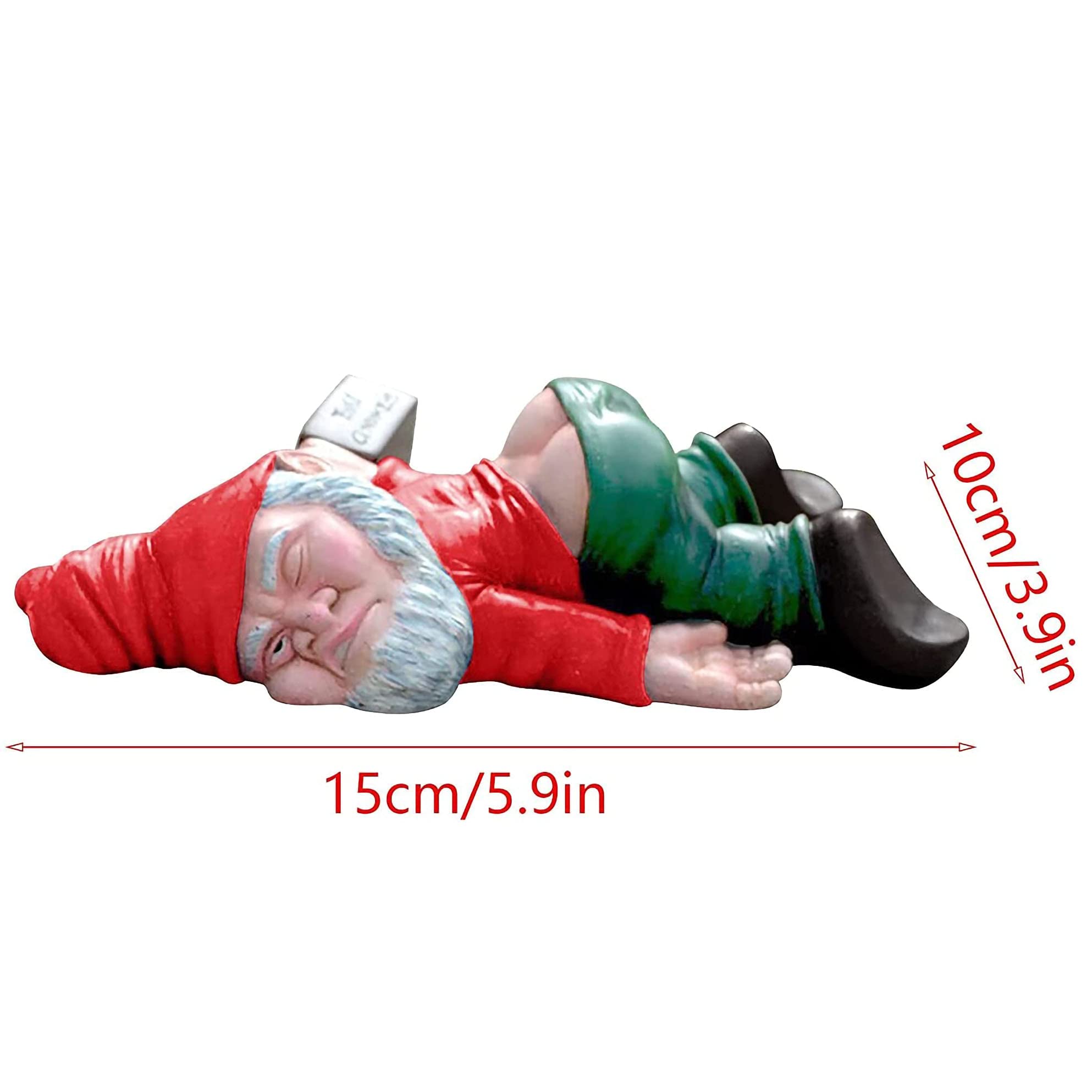 IcyAits Funny Drunk Dwarf Garden Gnome Statues Decoration, Creative Statue Resin Sculpture Novelty Gift for Outdoor Indoor Patio Yard Lawn Porch Ornament Decor