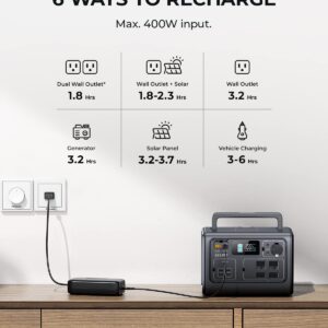 BLUETTI Portable Power Station EB55, 537Wh LiFePO4 Battery Backup w/ 4 700W AC Outlets (1400W Peak), 100W Type-C, Solar Generator for Outdoor Camping, Off-grid, Blackout (Solar Panel Optional)