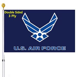 us air force wings military flag double sided 3x5 outdoor- united states usaf wing flags blue heavy duty 3 ply with 2 brass grommets for outdoor indoor wall truck