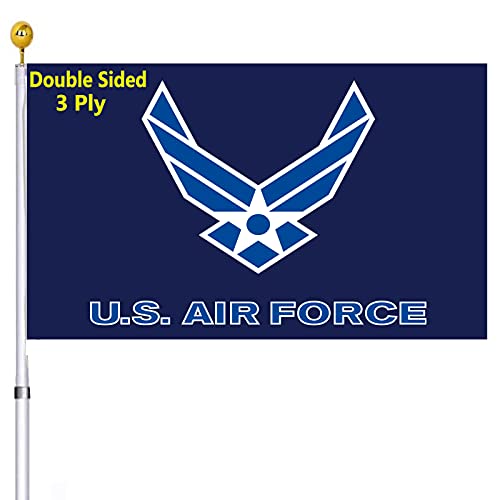 US Air Force Wings Military Flag Double Sided 3x5 Outdoor- United States USAF Wing Flags Blue Heavy Duty 3 Ply with 2 Brass Grommets for Outdoor Indoor Wall Truck