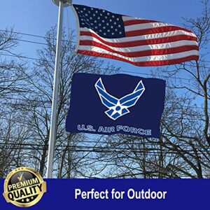 US Air Force Wings Military Flag Double Sided 3x5 Outdoor- United States USAF Wing Flags Blue Heavy Duty 3 Ply with 2 Brass Grommets for Outdoor Indoor Wall Truck