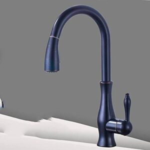 caidai&yl black kitchen sink mixers one handle stream sprayer shower head deck mounted pull out kitchen faucet pull down hot cold,black and bronze