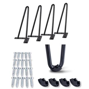 lcsdlhlsy hairpin legs 12 inch,furniture legs 12 inch, metal home diy projects for tv stand, sofa, cabinet, etc with floor protectors,black 4pcs set