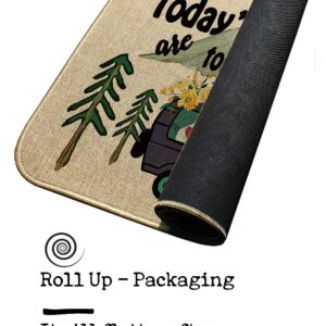 OCCdesign Burlap Camper Doormat, Camping RV Entranc Decorative Door Mat Rug -Today's Adventures