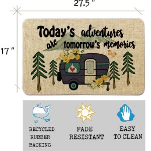 OCCdesign Burlap Camper Doormat, Camping RV Entranc Decorative Door Mat Rug -Today's Adventures