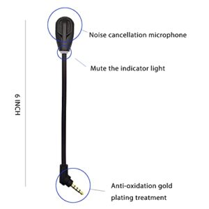 Detachable Microphone Mic Fits for Kingston HyperX Cloud Flight S/Flight for PS4 PS4 Pro Computer PC Gaming Headsets Noise Cancelling Replacement Mic 3.5mm Jack,with LED Mute Indicator