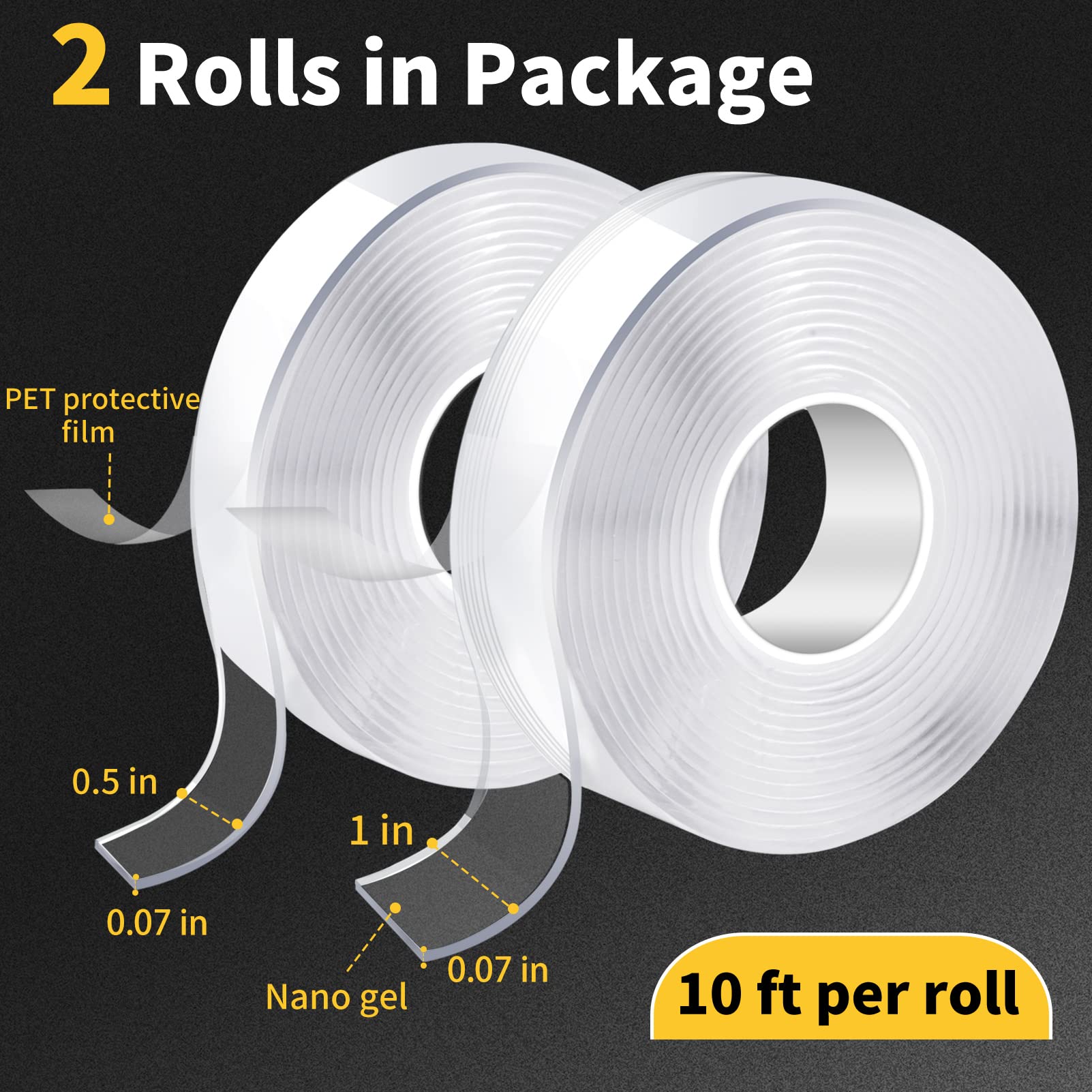 KUSUFEFI 2Pcs Plastic Scraper Tools and 2 Rolls Double Sided Tapes Bundle