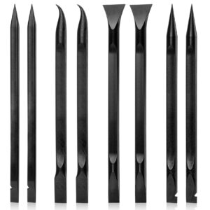 oiiki 8 pcs plastic scraper tool, 4 types multi-purpose carbon fiber scraper, non-scratch cleaning tool, pen-shaped scraper for removing labels, stickers, food, paint, oil stains (black)