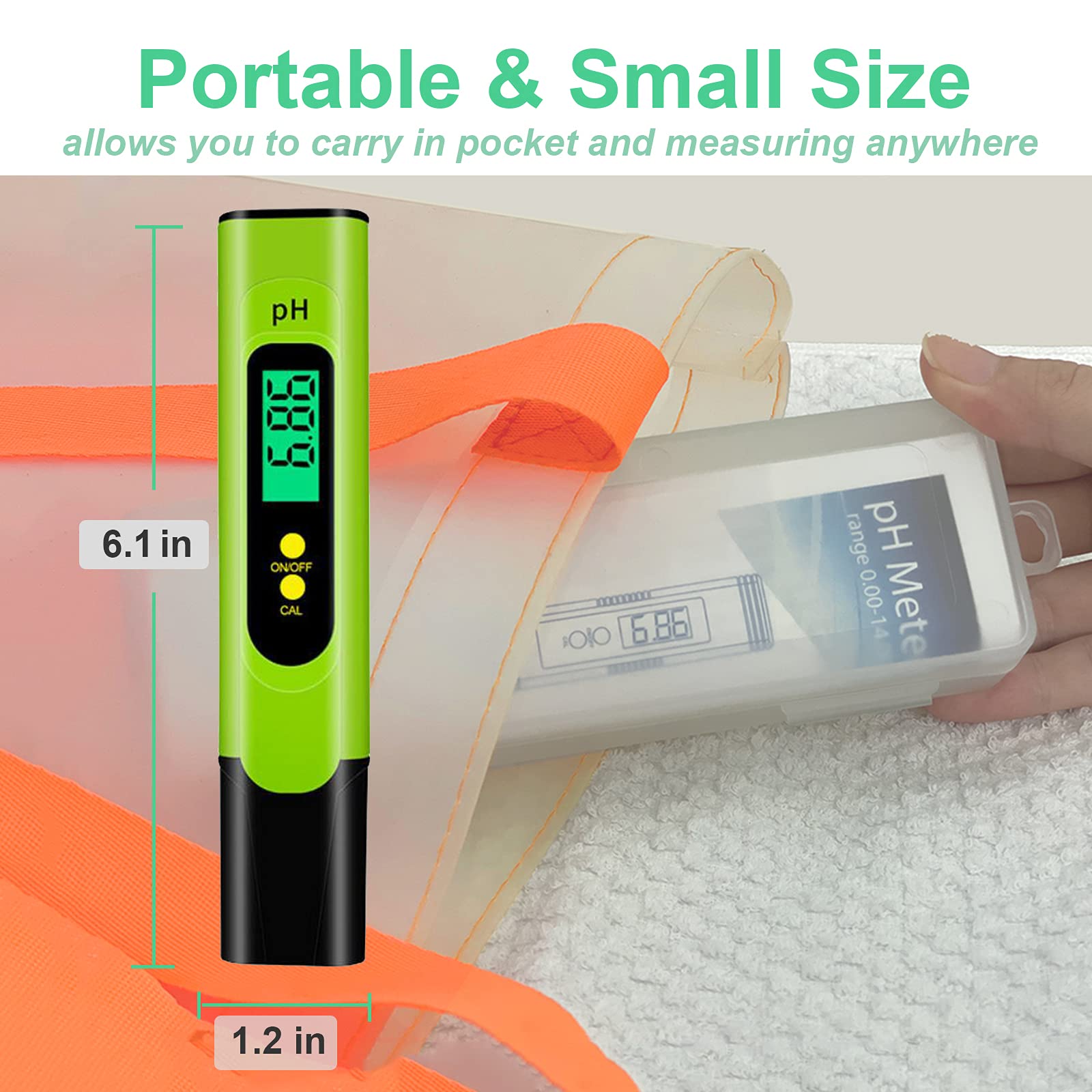 [New] Cyann PH Meter, Digital PH Tester Pen for Water, 0.01 High Precision Water Quality Tester with ATC Function, Backlight and 3 Calibration Powders, for Aquarium, Drinking Water and Pool