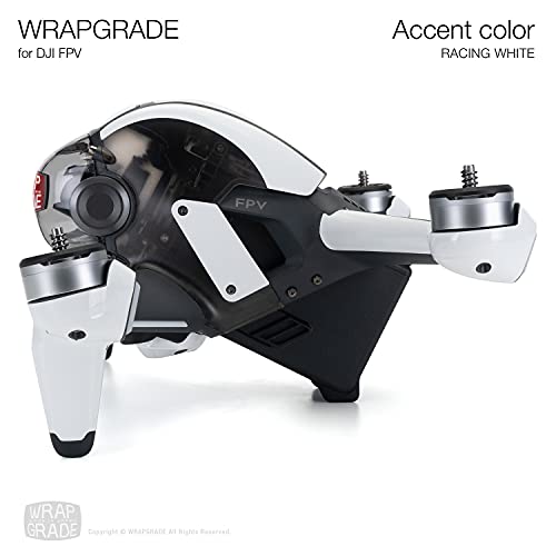 WRAPGRADE Skin Compatible with DJI FPV | Accent Color (Racing White)