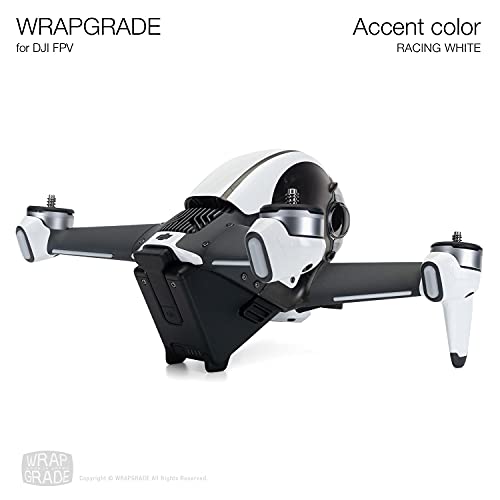 WRAPGRADE Skin Compatible with DJI FPV | Accent Color (Racing White)