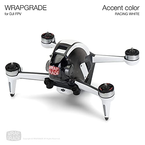 WRAPGRADE Skin Compatible with DJI FPV | Accent Color (Racing White)