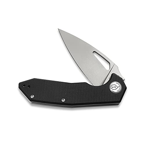 KUBEY Coeus KU122A 7.28" Thumb Open Pocket Knife, High Flat Ground Blade and Ergonomic G10 Handle Small Knife for Camping Hunting and Everyday Carry